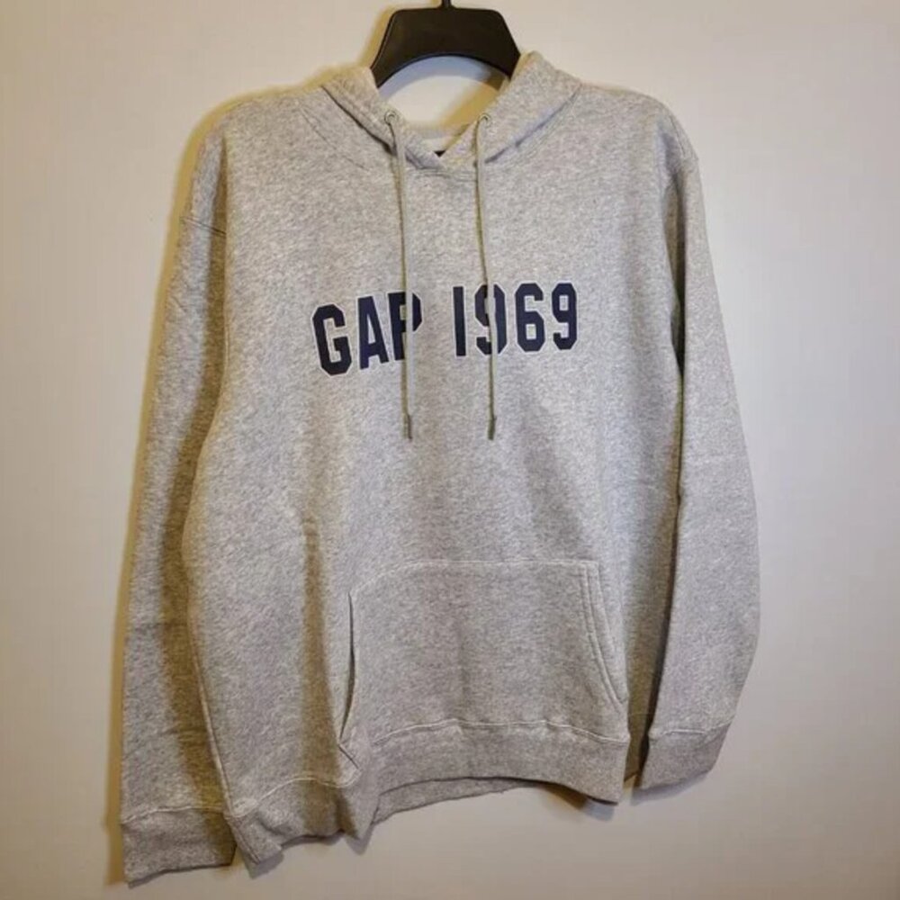 GAP 1969 GRAY LIGHTWEIGHT FLEECE HOODIE - XL - Picture 5 of 8